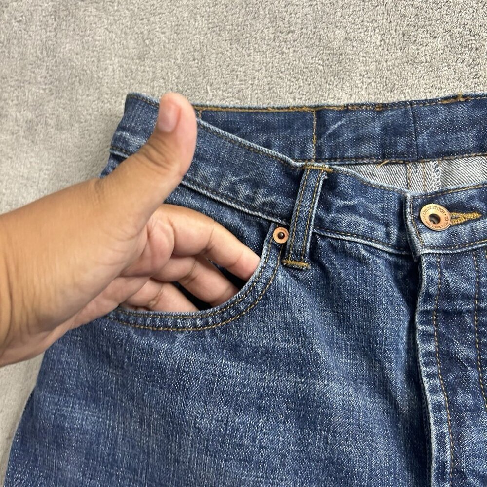 Taylor Stitch Jeans Mens 26x23” Democratic Selvedge Red Line Blue Wash Denim - Picture 11 of 16